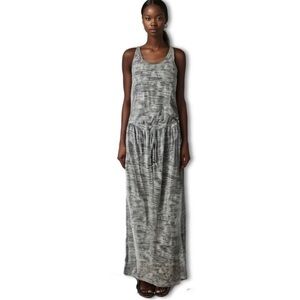 Athleta Cressida Grey Space Dye Grey Maxi Dress XS D1